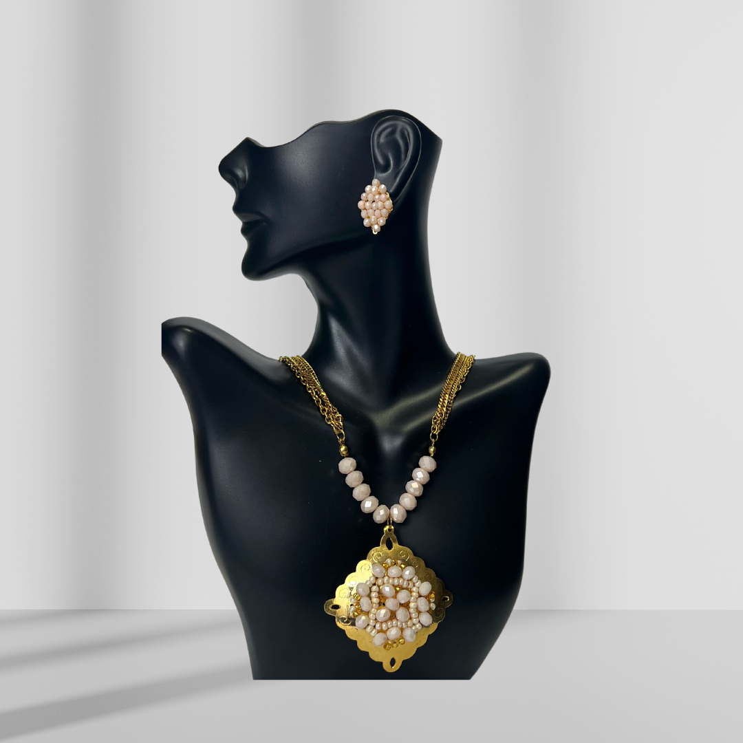 Light Pink Gold Chain Shakira Necklace & Earring Earring