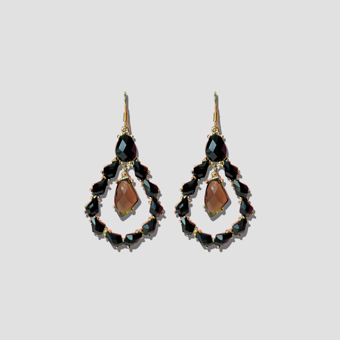 Precious Stones Chandelier Earrings