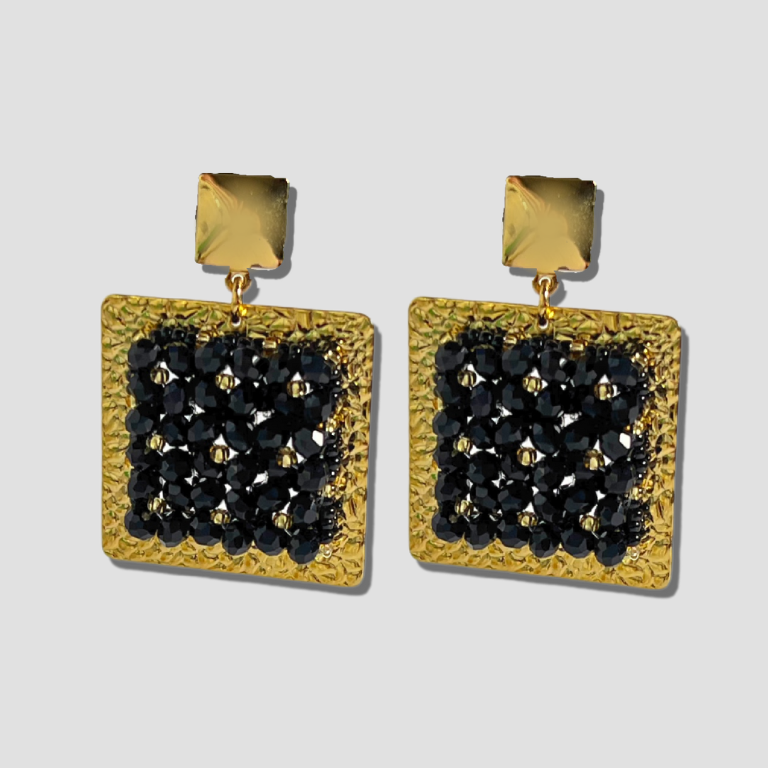 Black Wide Cuff & Earring Set
