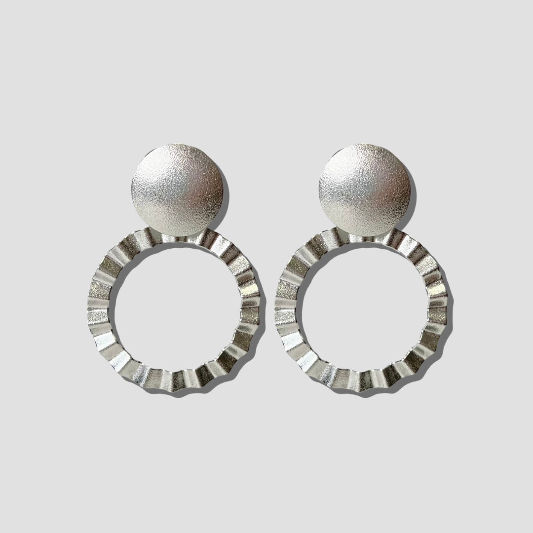 Silver Round Earrings