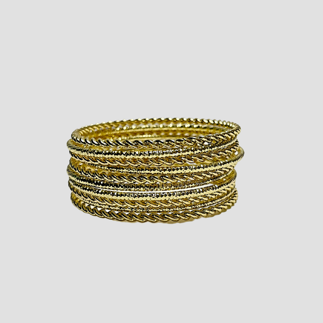 Gold Stacked Bracelet Set