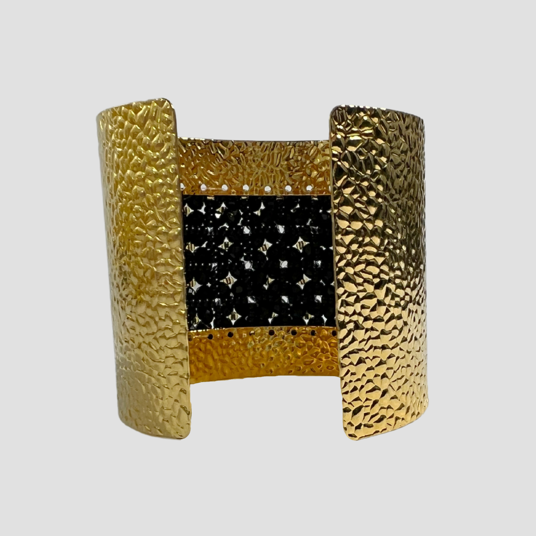 Black Wide Cuff & Earring Set
