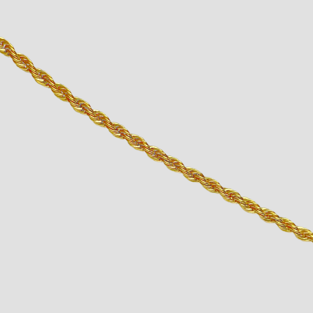 Men's Gold Stainless Steel Rope Chain Necklace