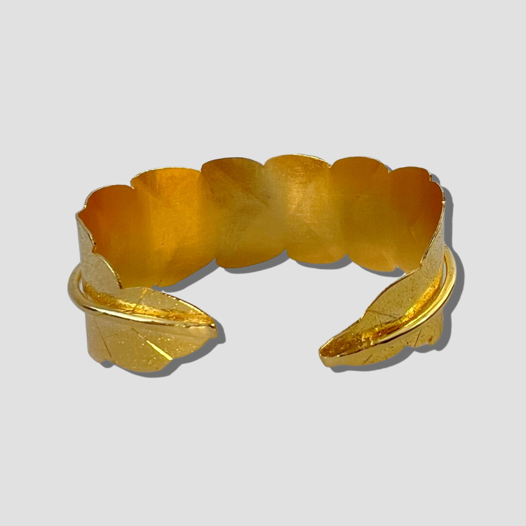 Golden Leaf Adjustable Bracelet & Ring Set