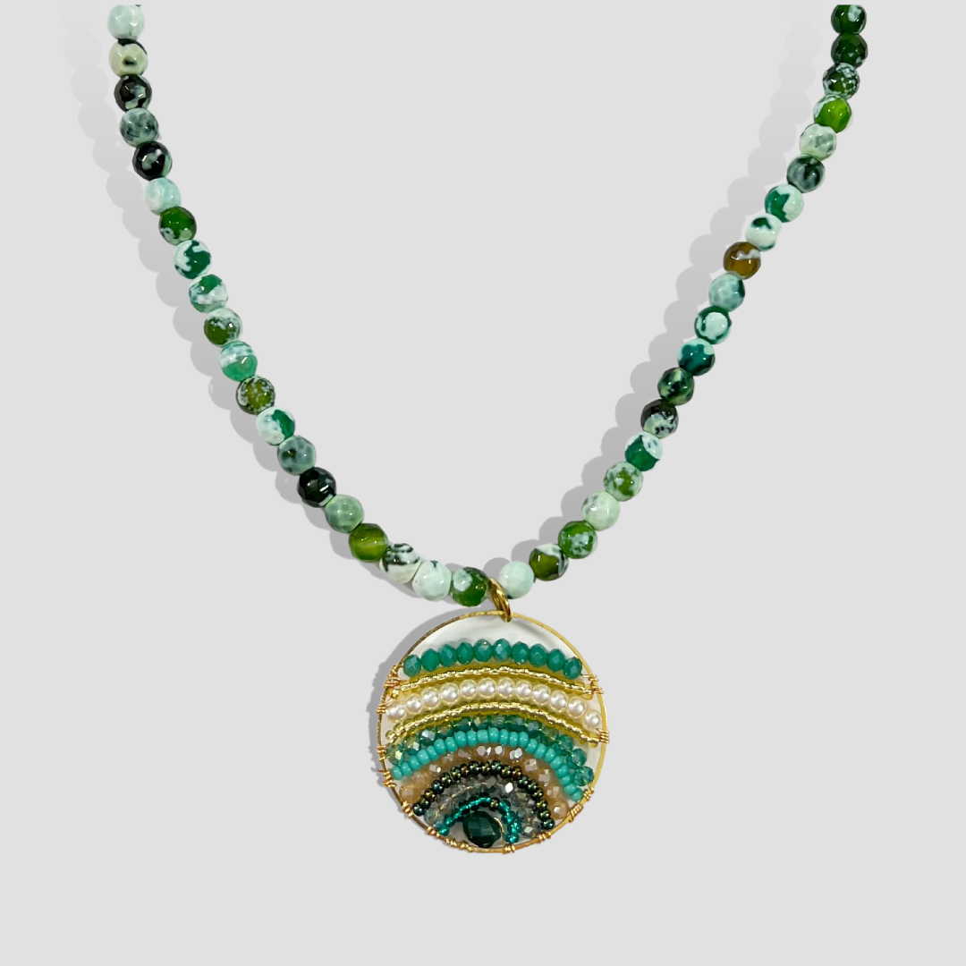 Mother Nature Green Shakira Necklace & Earring Set