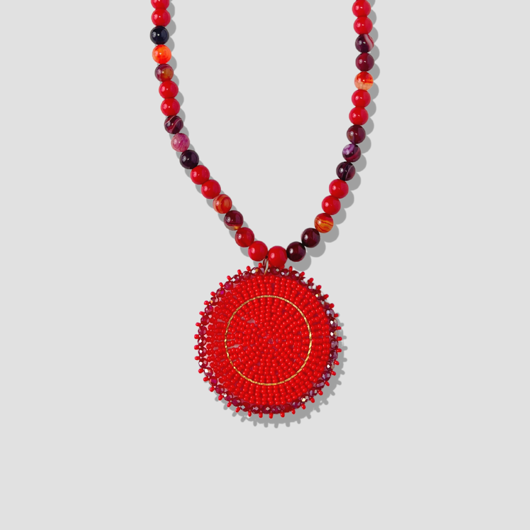 Passion Red Shakira Necklace & Earring Set