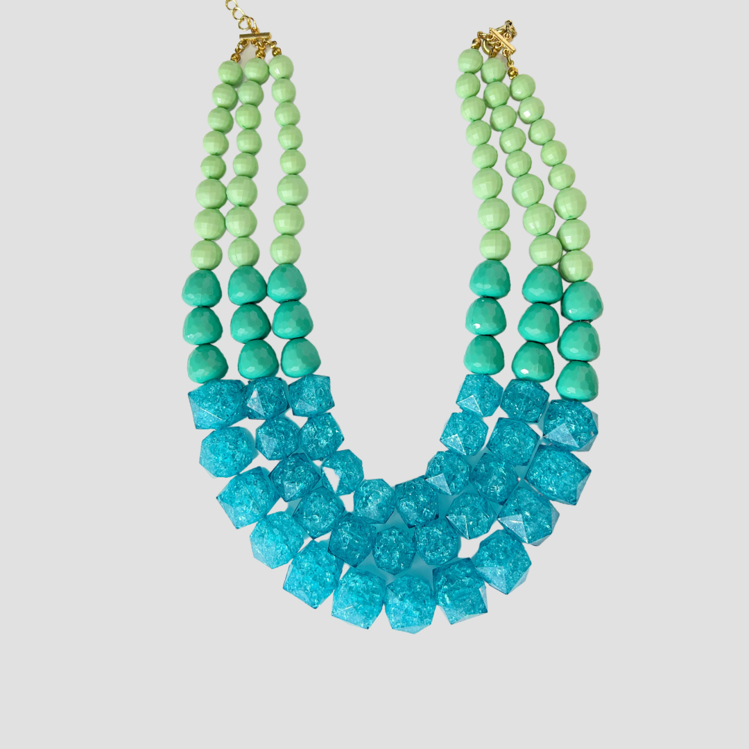 Resin Layered Necklace & Drop Earrings
