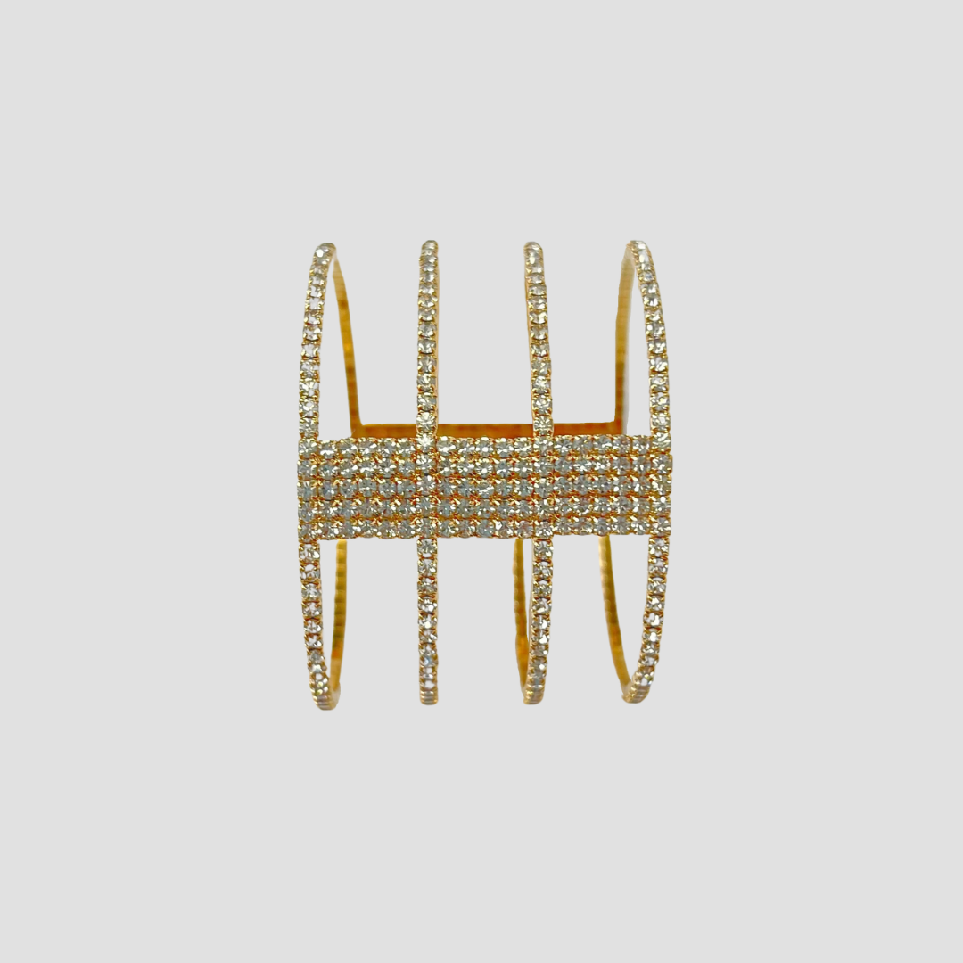 MultiLayer Gold Crystal Rhinestone Cuff Bracelet