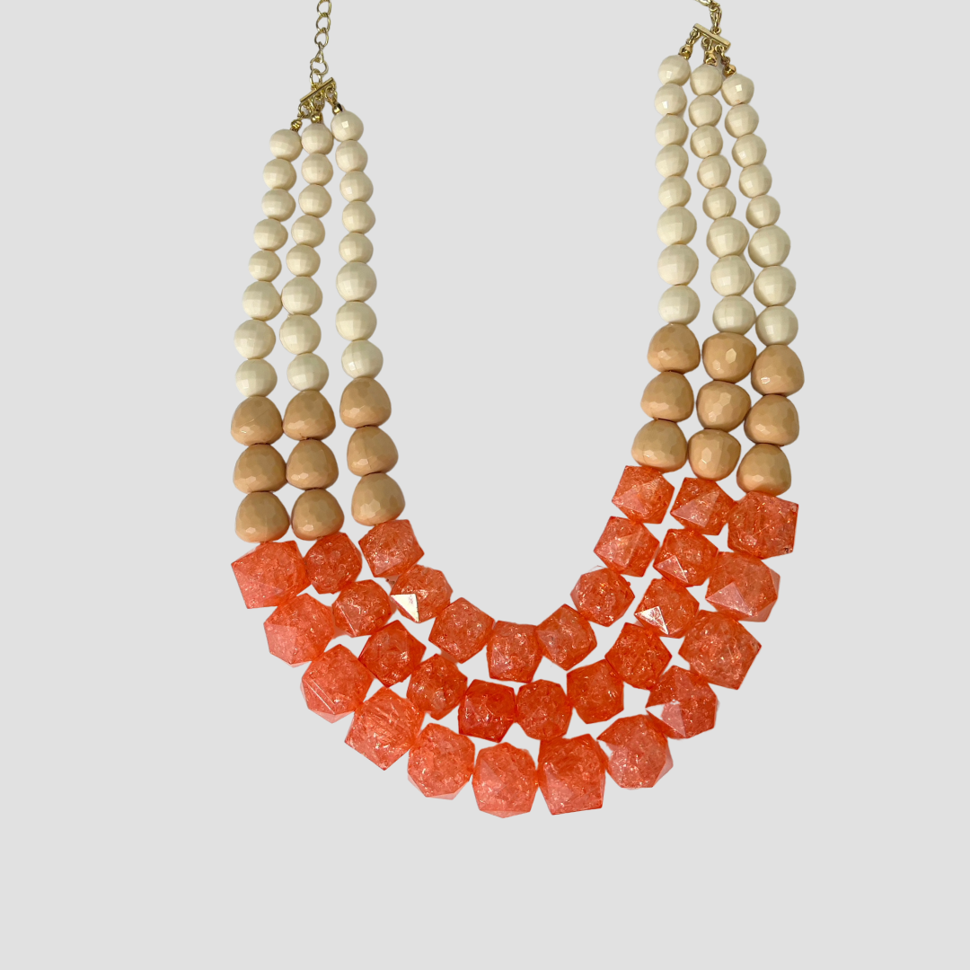 Resin Layered Necklace & Drop Earrings