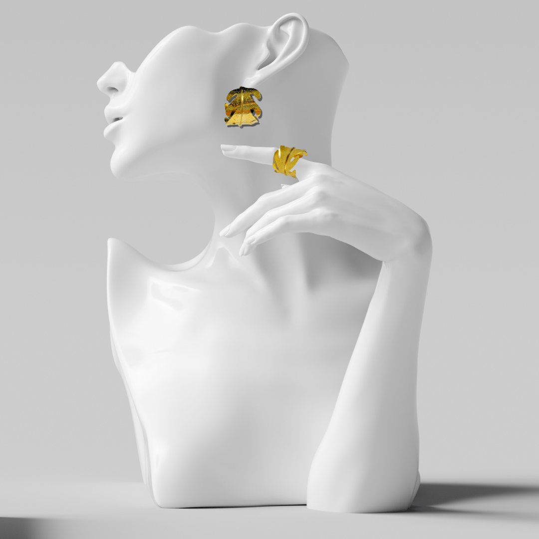 Leaf Earring  & Ring Set