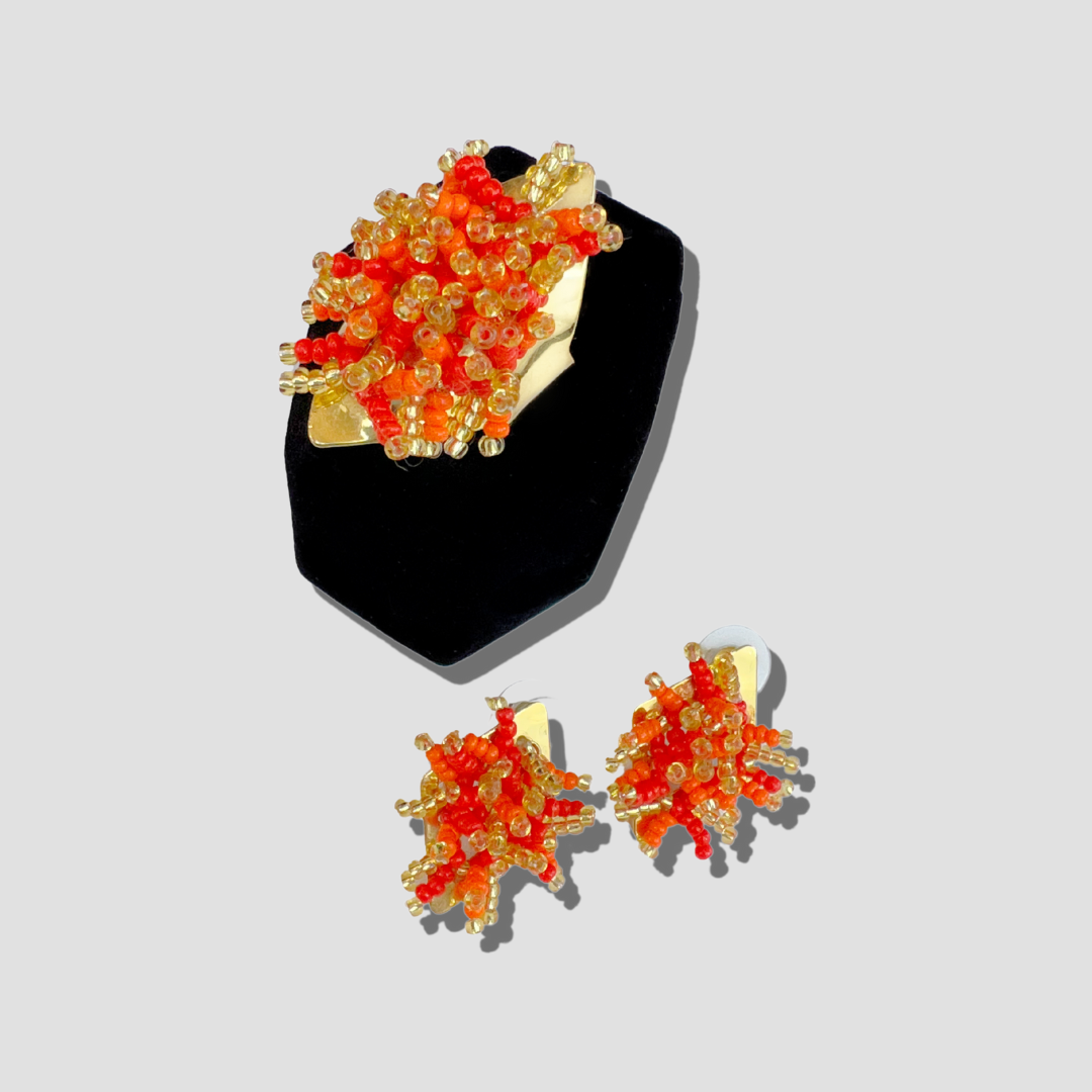 Orange Shakira Ring & Ring Set