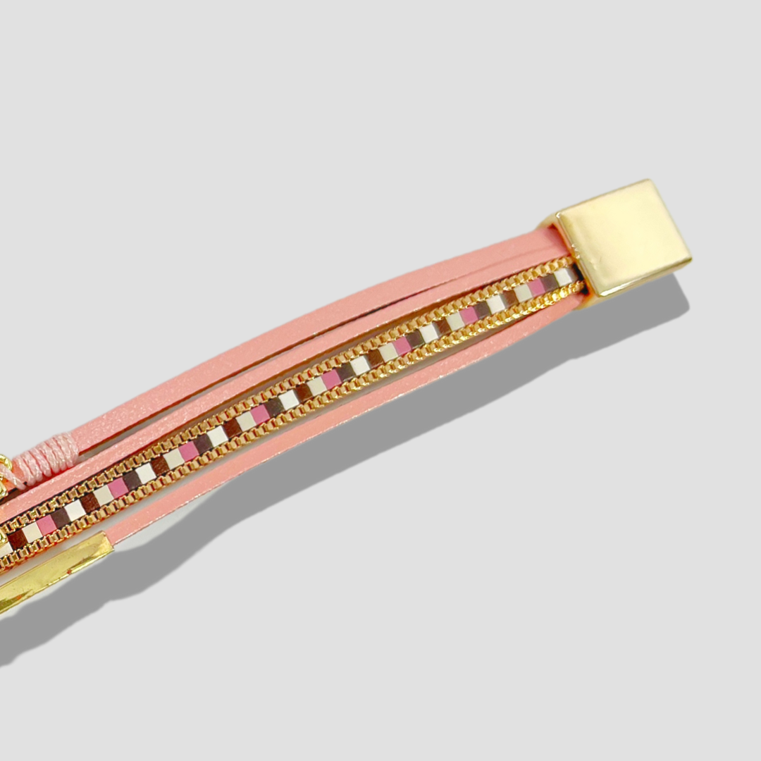 Pink Bracelet with Cross