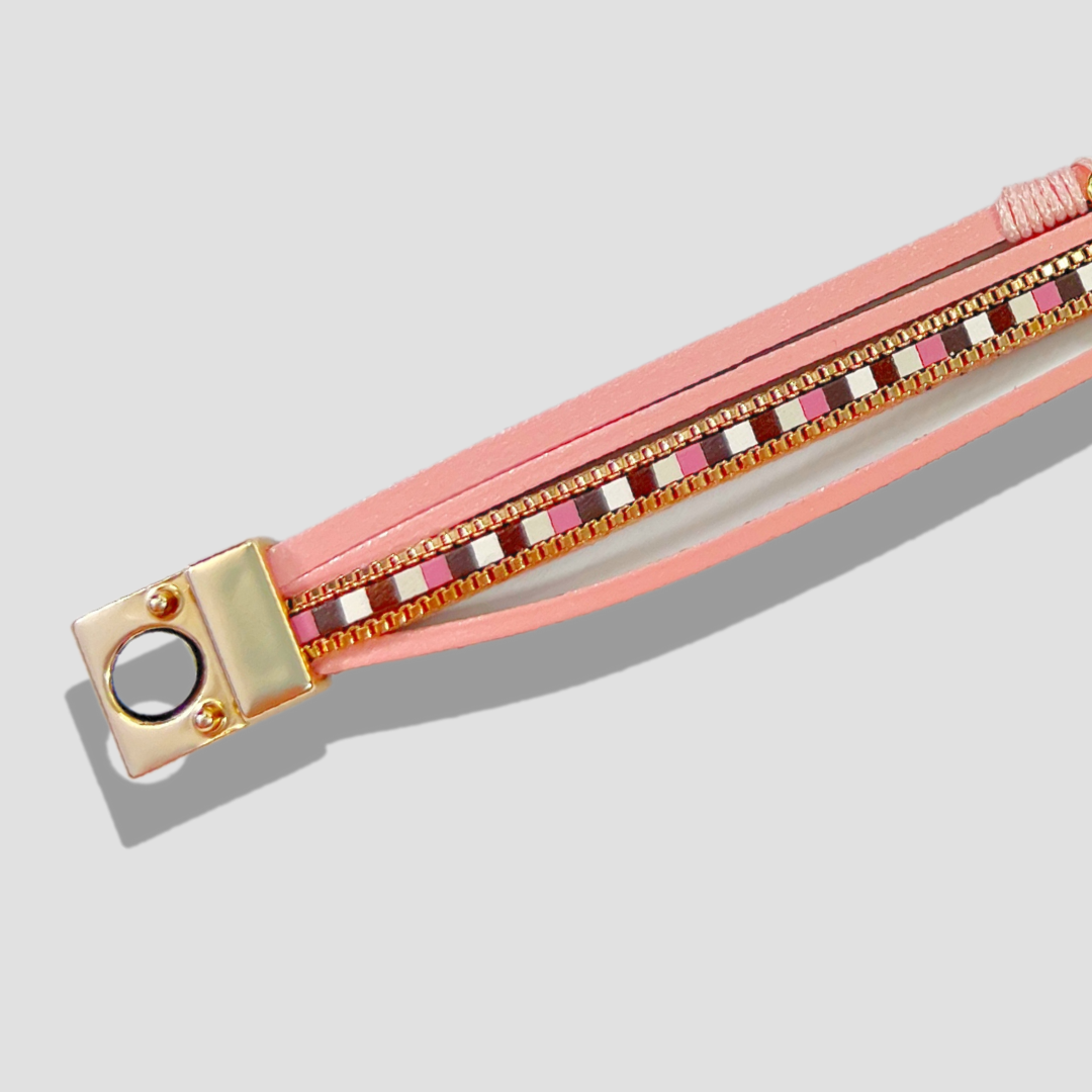 Pink Bracelet with Cross