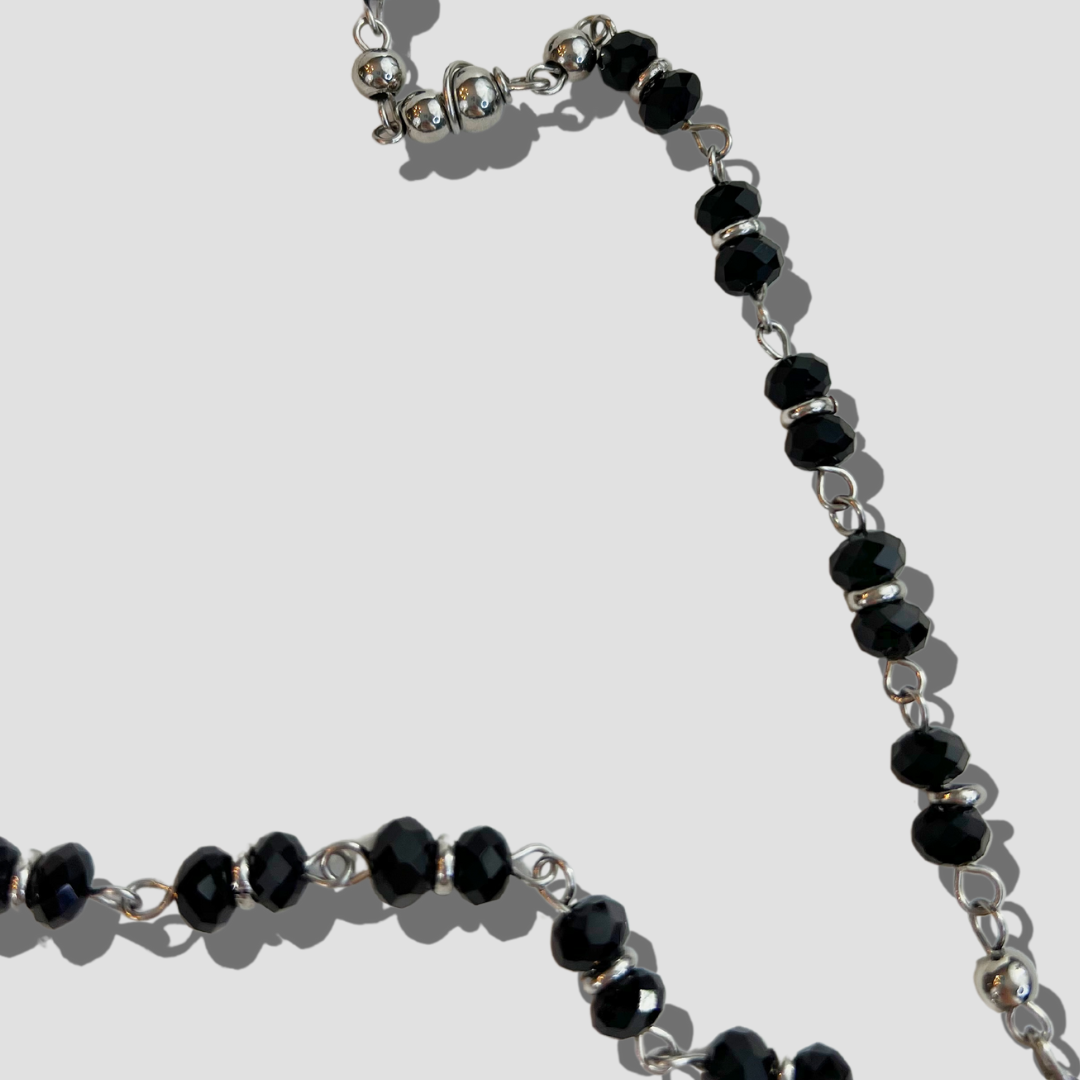 Men's Silver Stainless Steel Rosario