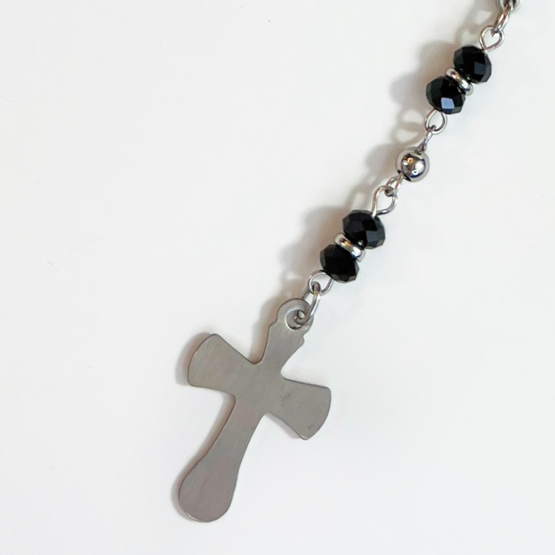 Men's Silver Stainless Steel Rosario