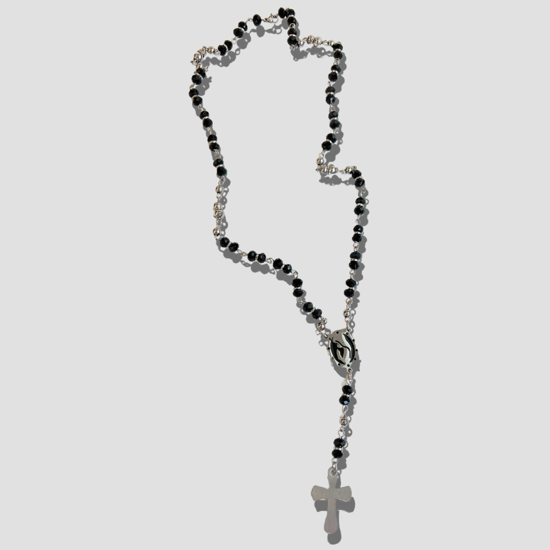 Men's Silver Stainless Steel Rosario