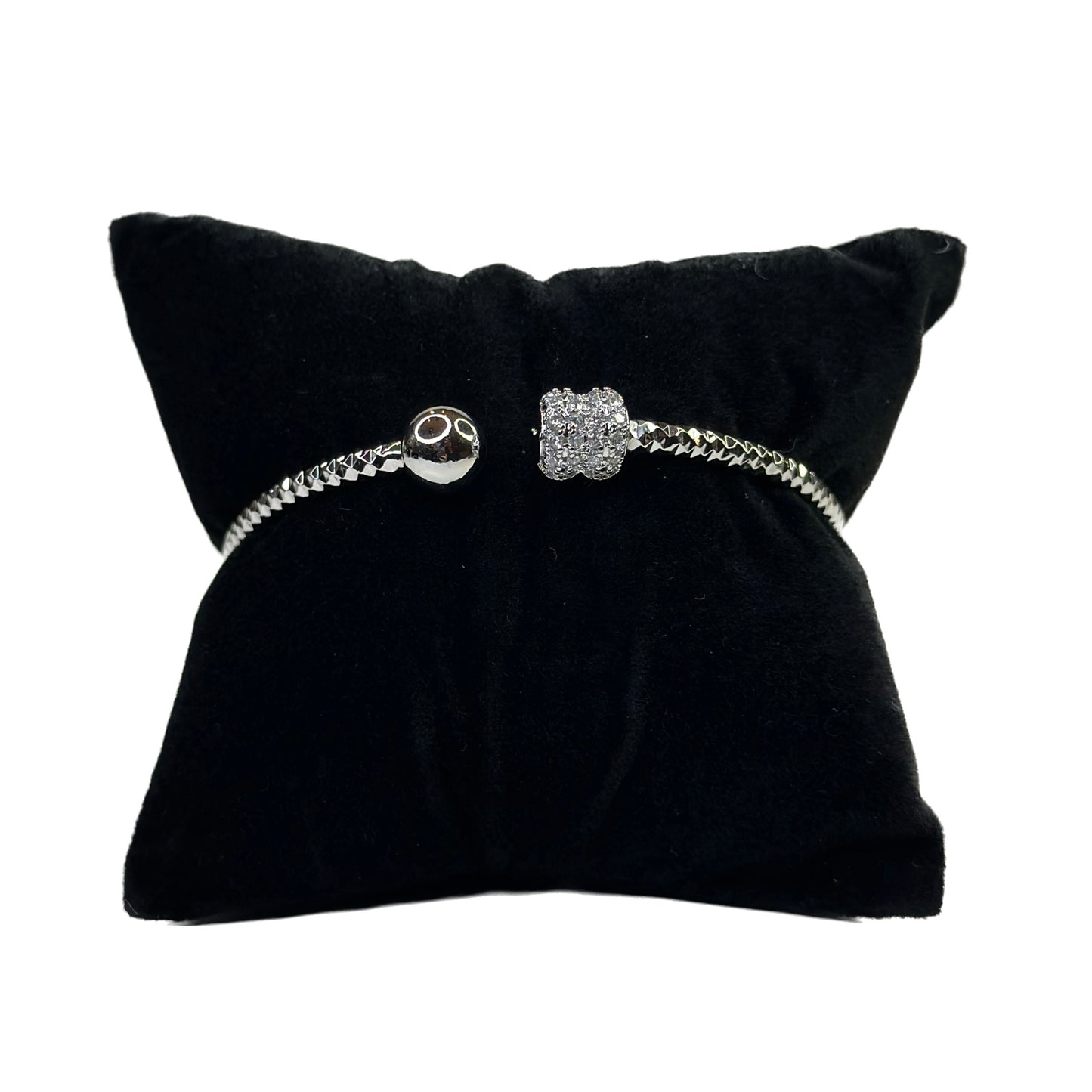 Rhinestone Open Bar Bracelet