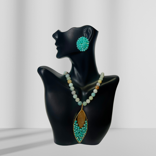 Aquamarine Set Shakira Necklace, Ring & Earring Set
