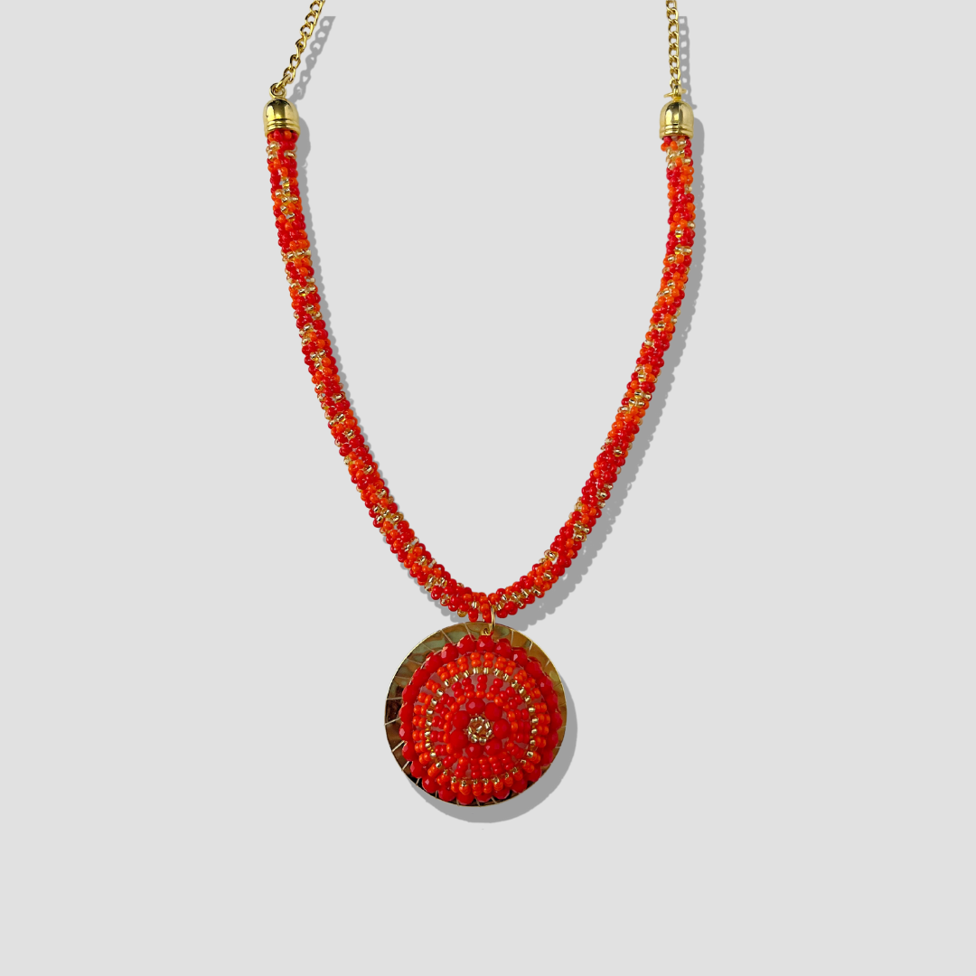 Red Harmony Shakira Necklace & Earring Set