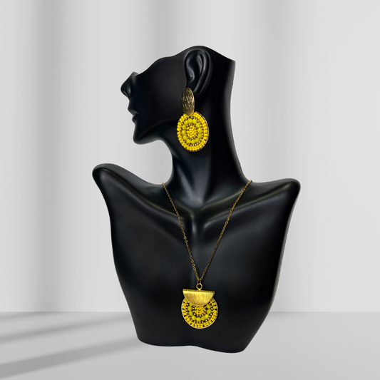 Yellow Destiny Shakira Necklace & Earring Set