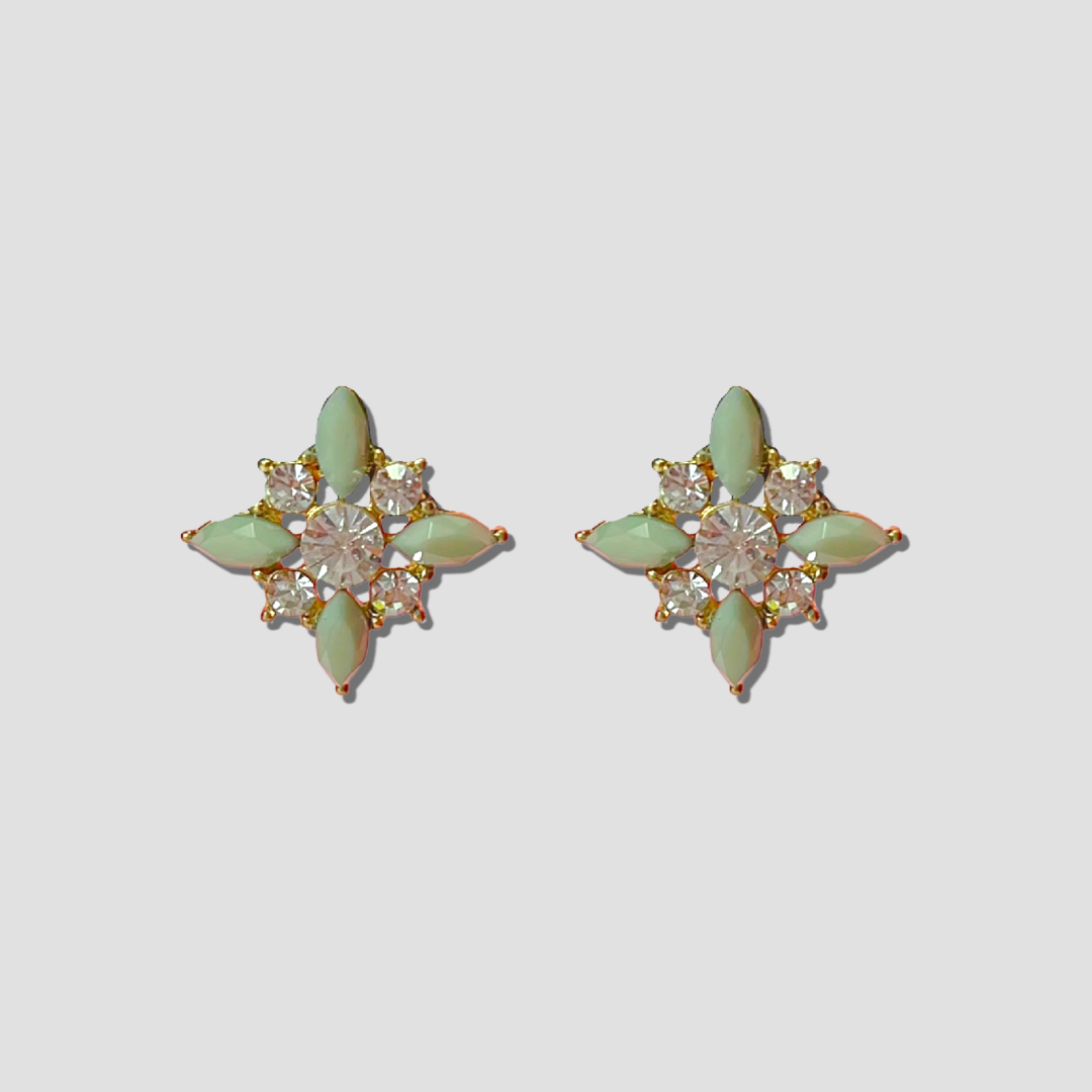 Green Pastel Stud Earrings