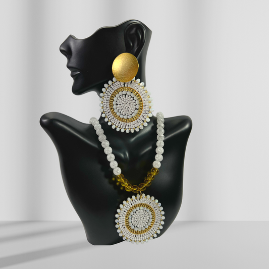 White Heaven Shakira Necklace & Earring Set
