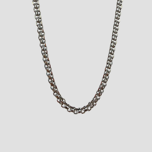 Men's Silver Stainless Steel Box Chain Necklace