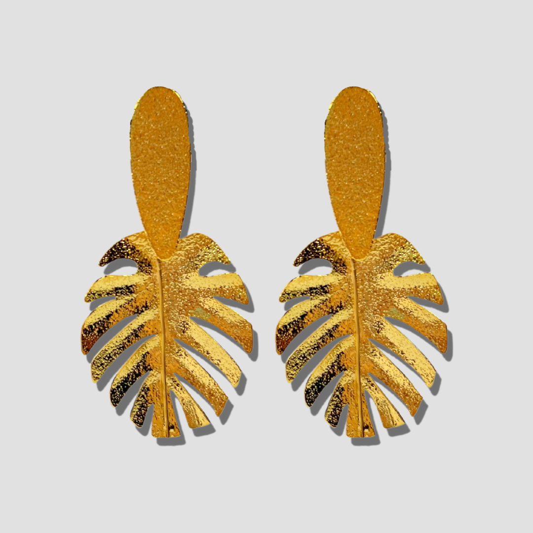 Aretes colgantes de hojas de sol