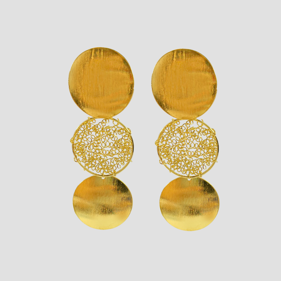 Gold Circles Drop Earrings