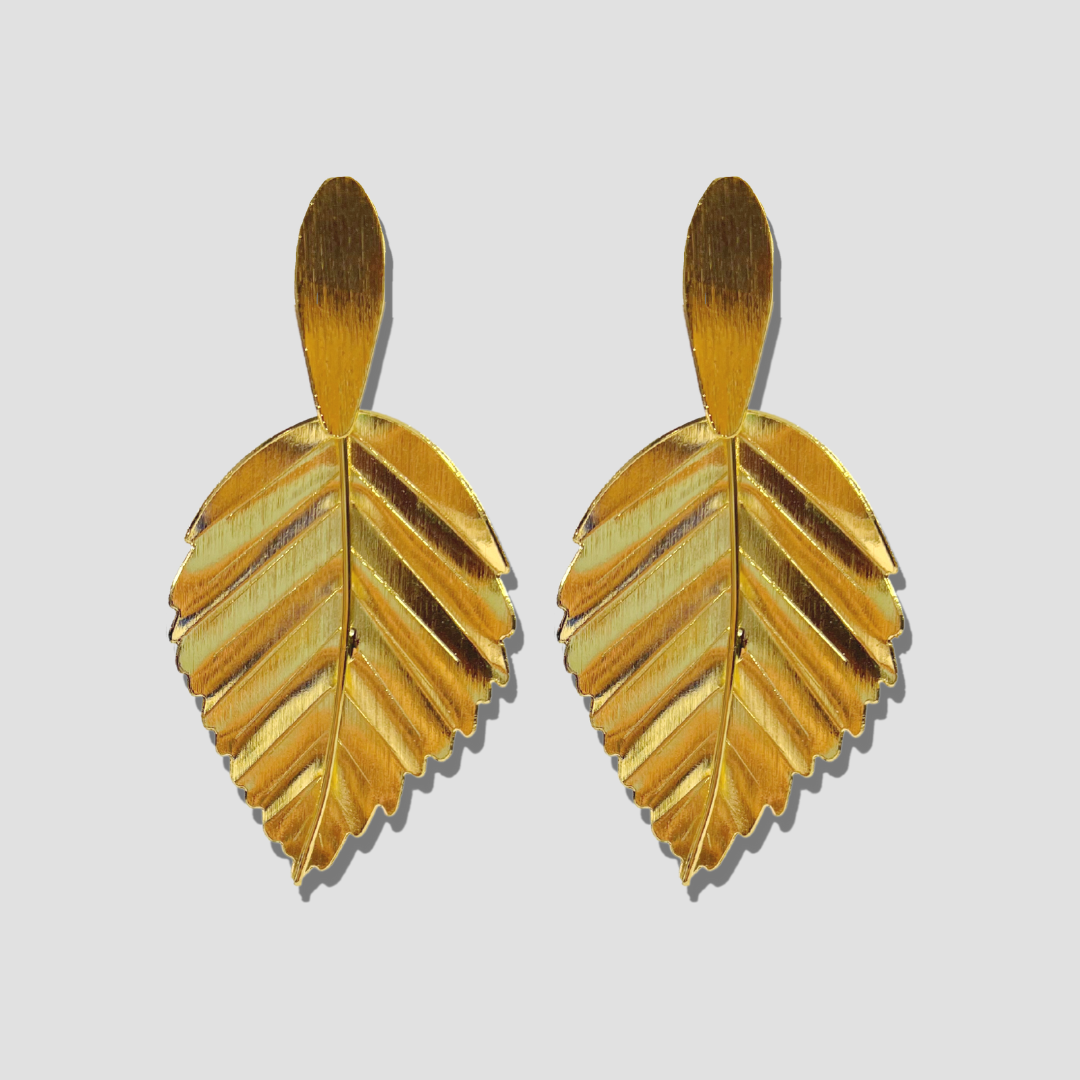 Gold Leaf  Drop Earrings