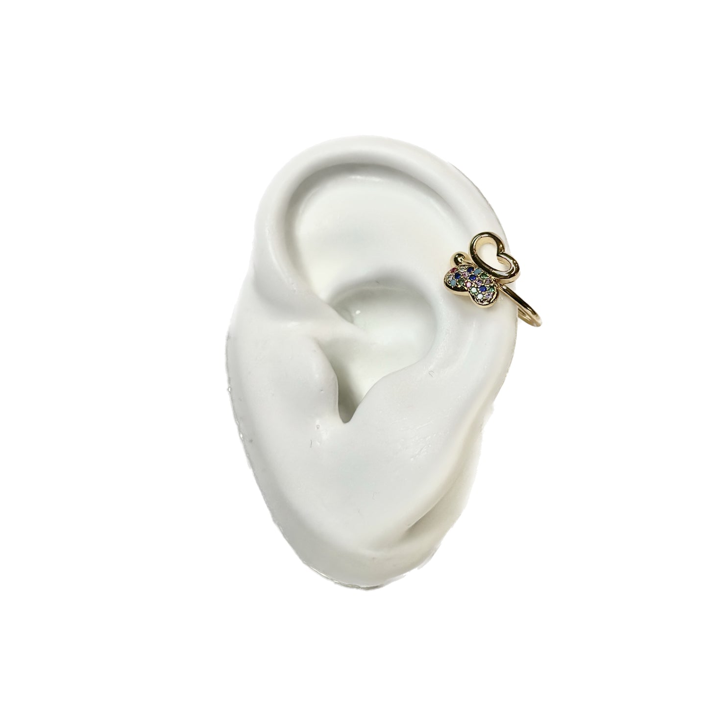 Heart Shaped Butterfly Ear Cuff