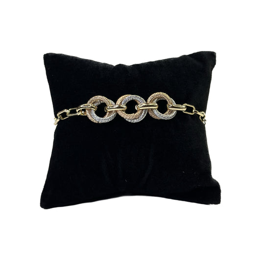 Interlocking Silver & Gold Circles Bracelet