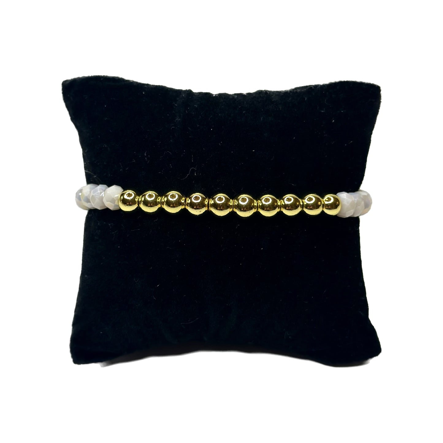 White and Gold Bead Bracelet